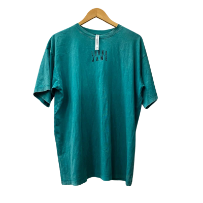 Lorna Jane Mens  Size S Short Sleeve Shirt Green Well Worn Design 