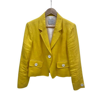 Anna Thomas Womens size 14 yellow cropped blazer 