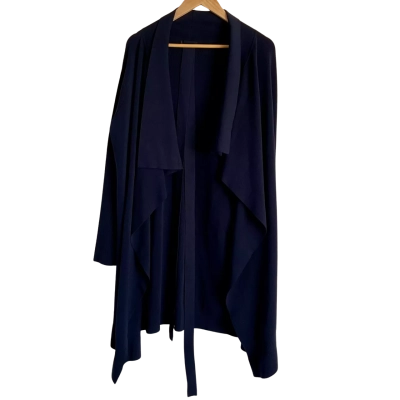 Trent Nathan Womens Navy Blue Longline Cardigan with Tie