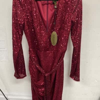 Bariano Womens  Size 16 Cocktail Dress Maroon 
