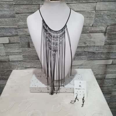  Design Studios Womens Earrings / Necklace Black  