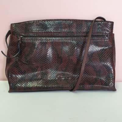 Mimco Women's Snake Skin Print Leather Cross Body Bag