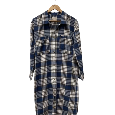 Brixton Womens  Size 8 Shirt Dress Brown / Checked / Navy Blue / White 