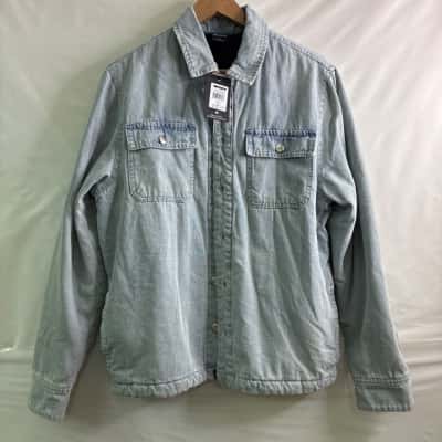 Saint Goliath Mens Size S Denim Jacket / Fleece Blue 