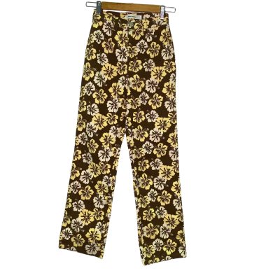 Perfect Stranger Womens  Size 4 Straight Leg Jeans Brown / Floral / Yellow 