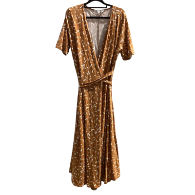 Sportscraft Womens  Size 16 Wrap Dress Brown / White 