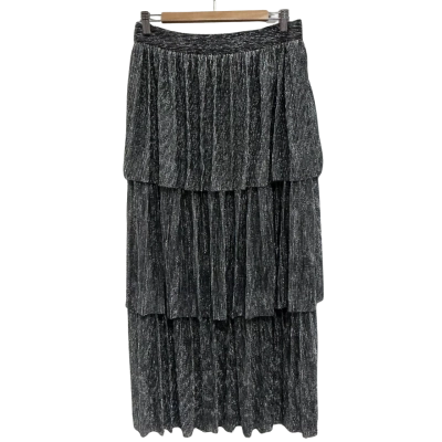 Sheike Womens Size 12 Tiered Skirt Black / Silver 
