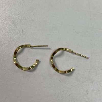 925 Sterling Silver Gold Tone Small Hoop Earrings 