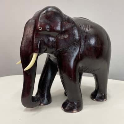 Handmade Carved Wooden Elephant- 200mm