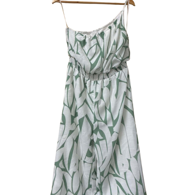 Winnie & Co Women’s Size 14 Sleeveless Jumpsuit Green / White 