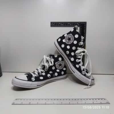 Womens Converse Size 9 Poka Dot Spot B&W 