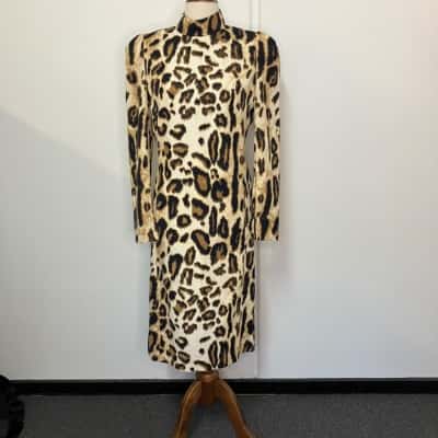 Carla Zampatti Womens  Size 8 Formal Dress / Long Sleeve Dress Animal print 