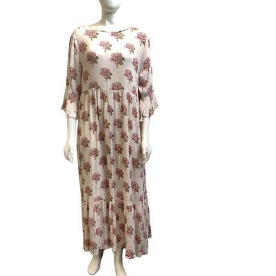 Brand New Tree of Life Womens  Size L Floral Crepe Maxi Dress Multicoloured