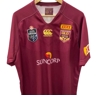  Authentics Mens  Size XXL T-Shirt Maroon. State of origin 