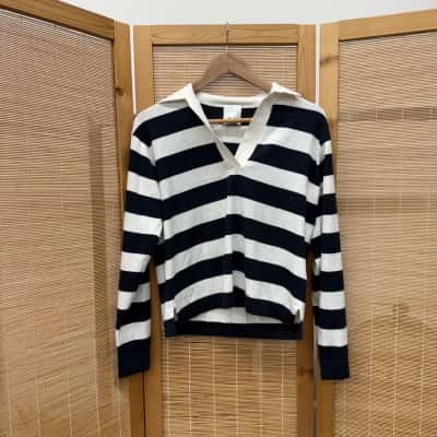 Allude Womens  Size XS Polo Shirt Striped 