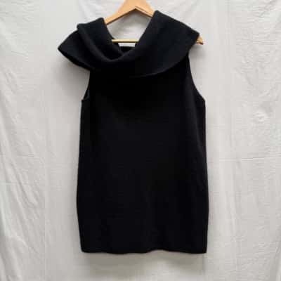 COUNTRY ROAD Off The Shoulder Black Wool Top Size S