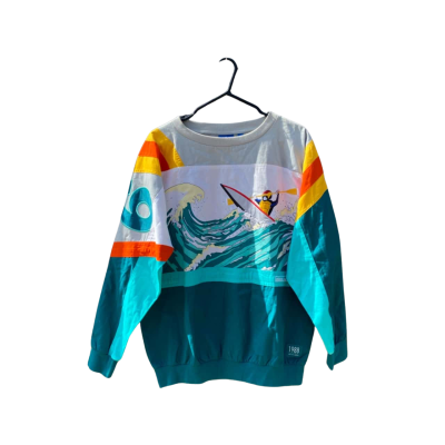 Mens Adidas Size M Jumper Black  / Green / Grey / Orange / Pattern / Striped / Teal / Turquoise / White / Yellow 