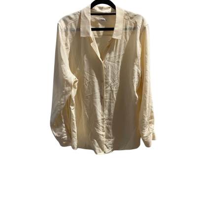 The Fable Womens  Size XL Long Sleeve Shirt Cream Silk Shirt 