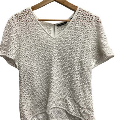 Country Road Womens  Size M Short Sleeve Top White (e)