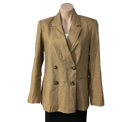 Sportscraft Womens Size 10 Tan Brown Linen Blend Blazer (new)