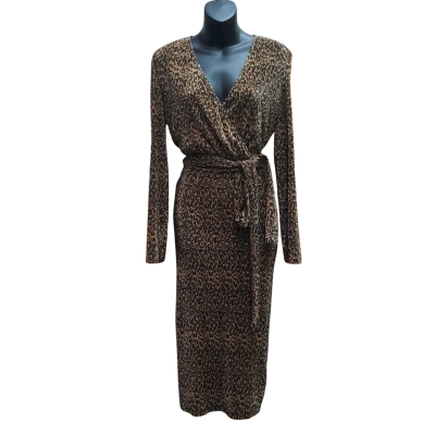 New With Tags THE FIFTH Size 8/S 'Saloon' Long Sleeve Midi / Calf Length Dress With Self Tie Belt