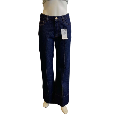 BNWT Zara Women's Size 38 Straight Leg Jean  Dark Blue 