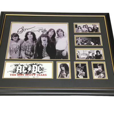 AC/DC The Bon Scott Years Signed Limited Edition Of 500 & Individually Numbered Framed Photo Collage