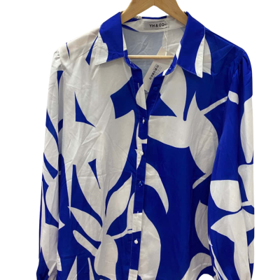  YH & Co Womens  Size 18 Long Sleeve Shirt Blue / White 