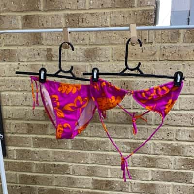 Billabong Womens bikini set pink & orange size 14