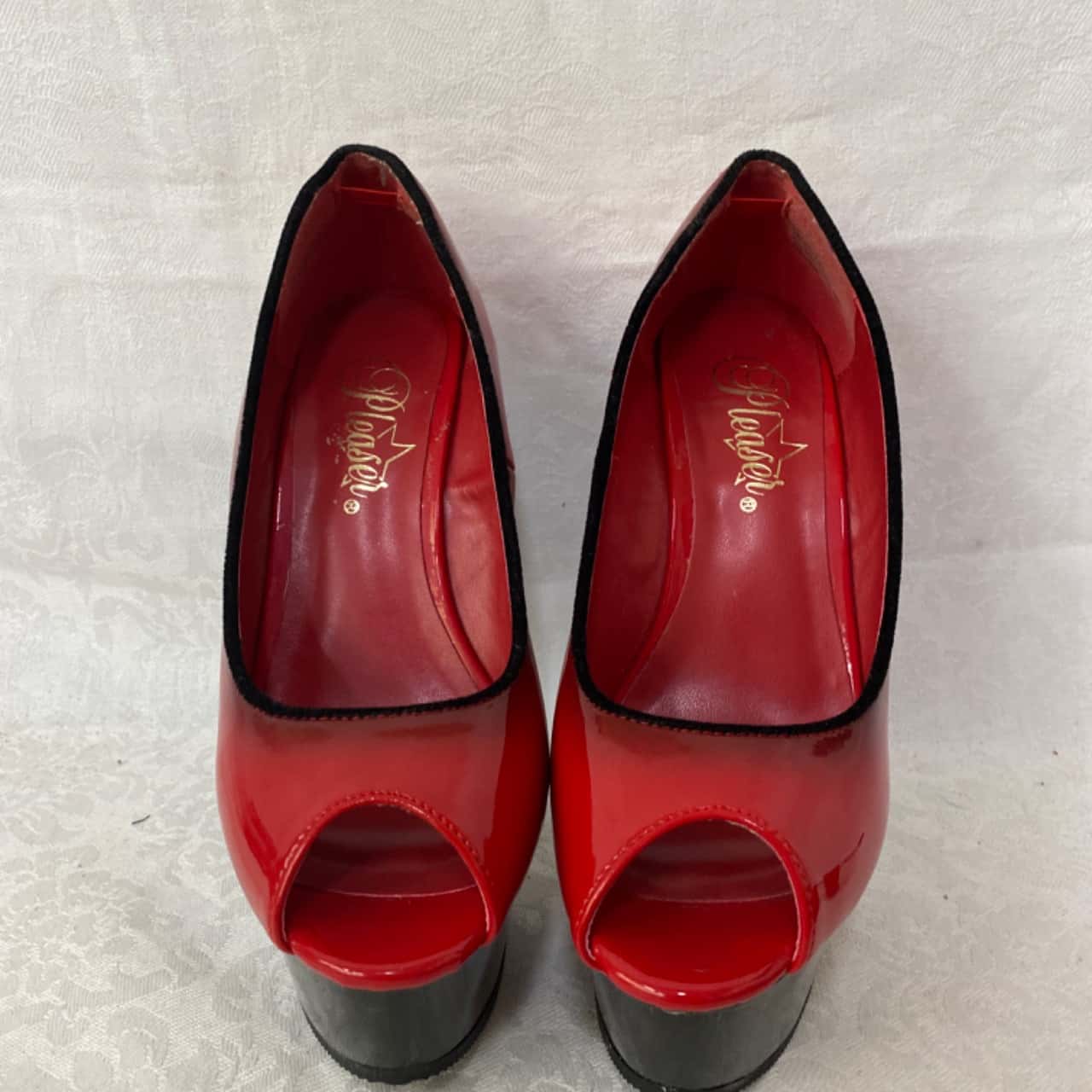 pleaser heels red