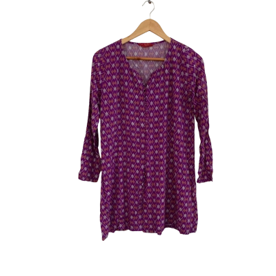 Tigerlily Womens  Size 8 Button Up Top / Long Sleeve Top Green / Orange / Purple / White 