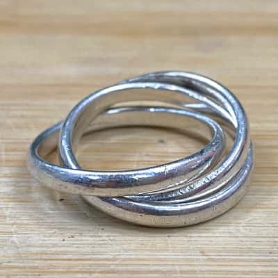 Sterling Silver Trinity Band Ring (Stamped 925)