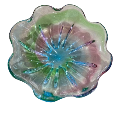 Multicoloured Clear Iswatsu Glass Bowl 