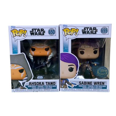 Funko Pop Star Wars Ahsoka Tano #650 & Sabine Wren # 655 Figures