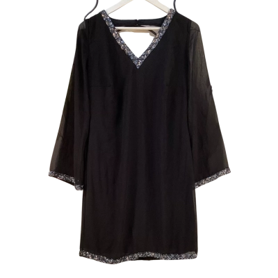 Ashley Brooke Womens Size 38 Midi Dress Black  
