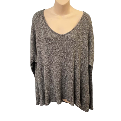 Seed Heritage Womens  Size S Long Sleeve Top / V-Neck Top Grey 