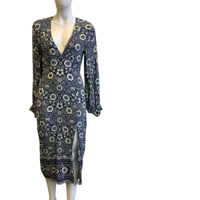 BNWT Tigerlily Women's Size 8 Valda Meira Maxi Dress Ink Floral 
