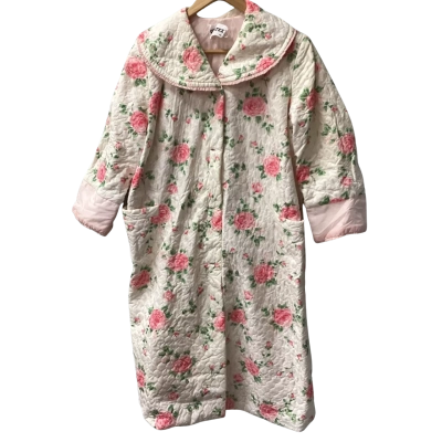 Vintage Quiltex  Floral / Pink  dressing gown H