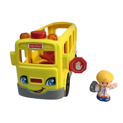 Fisher Price School Bus and Figure as pictured Works
