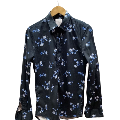 Yd. Mens  Size XS Navy Blue Floral Shirt