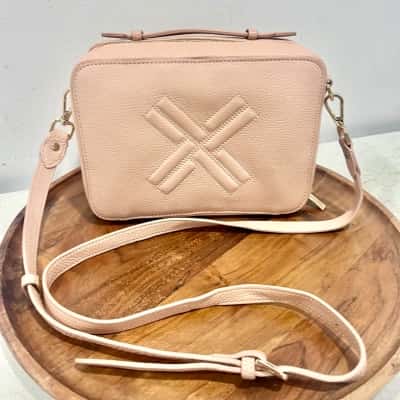 Bonnie x Kind Blush Pink LEATHER Compact Nappy Bag- Near New 