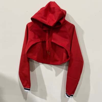 Puma Womens  Varsity Crop Hoodie Red RRP $90