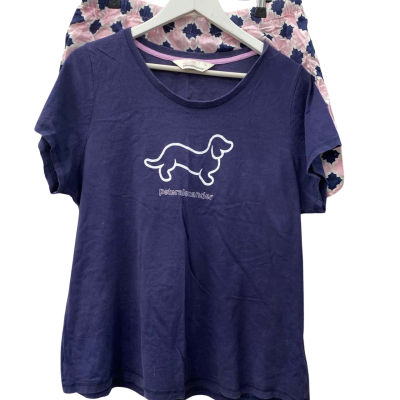 Peter Alexander Womens  Size L Pyjamas. Top & shorts Navy Blue / Pink  