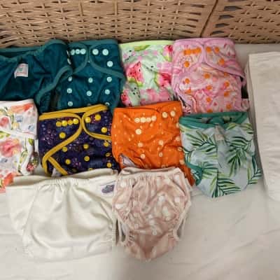 10x Baby reusable adjustable cloth washable nappies Bubakin Papoose Bare & Boho toddler liners newborn boy girl 
