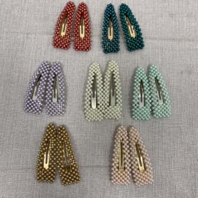 Unbranded Women's Hair Pins With Beads Set 7 Pairs