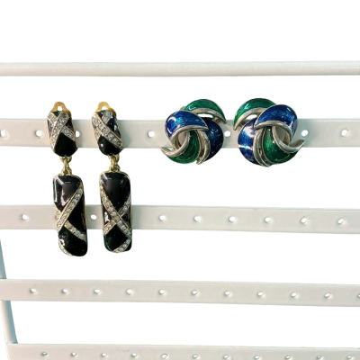  Womens Retro Clip-on Earring collection Black  / Blue / Gold / Silver / Turquoise 