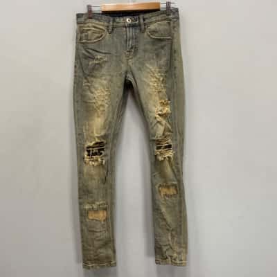 Shadow Copper Mens  Size 30 Distressed Skinny Jeans 