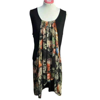 Caroline Morgan Womens  Size 16 Sleeveless Dress  Black  / Floral 