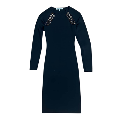 Good American Gold Ring Size 2 Bodycon Dress Black  