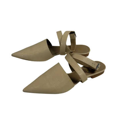 Mode Collective Cross Over Pointed Toe Sandal Flats (Size EU 38) - Beige